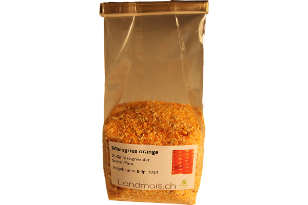 Oranger Polentagriess der Sorte Plata